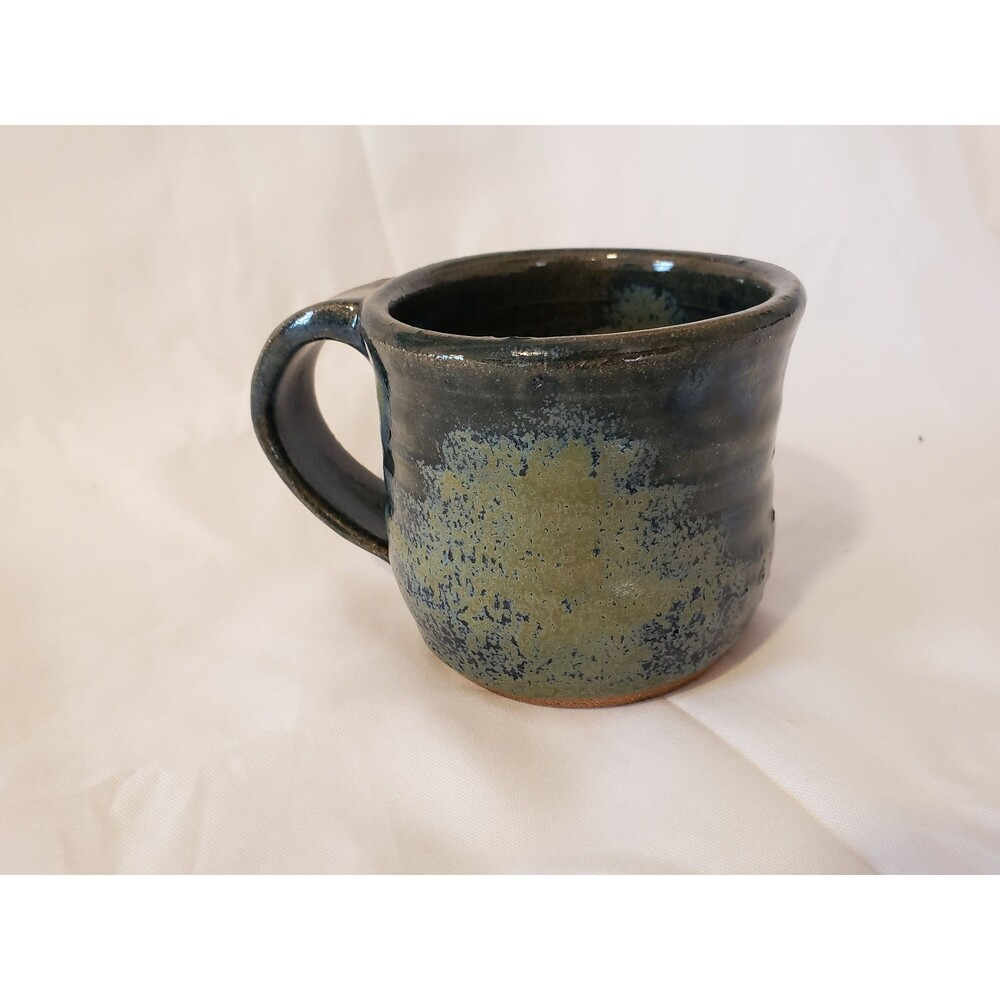 Hand Thrown Blue Glaze Mug, Woideck Pottery, Artisan Coffee Cup
